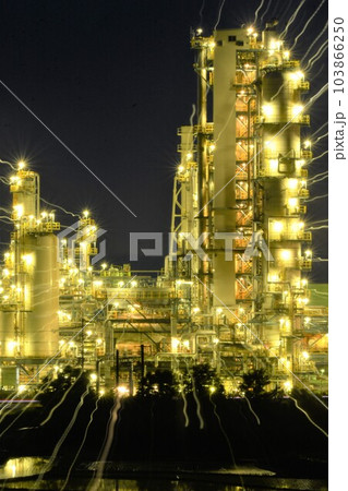太陽石油四国事業所工場の夜景 太陽石油四国事業所工場の夜景 103866250