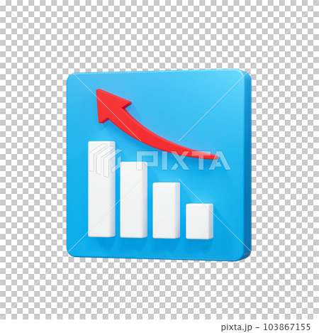 3D icon graph and arrow with base 3D icon graph and arrow with base 103867155