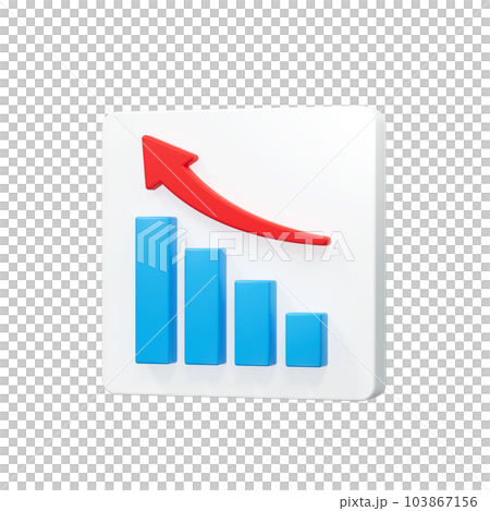 3D icon graph and arrow white background 3D icon graph and arrow white background 103867156