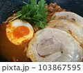 Japanese Noodles with Pork Close up View. 103867595