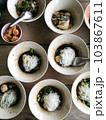 Top View Spicy Thai Pork Noodle (Boat Noodle). Thai Food Concept. 103867611