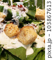 Organic Salad Bacon Toast on Plate. for Health Concept. Close Up 103867613