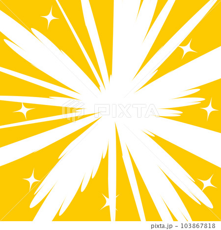 マンガ風シンプルオレンジ集中線背景 103867818