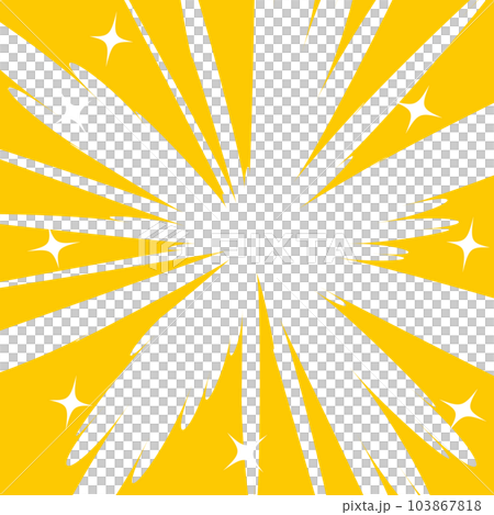 マンガ風シンプルオレンジ集中線背景 103867818