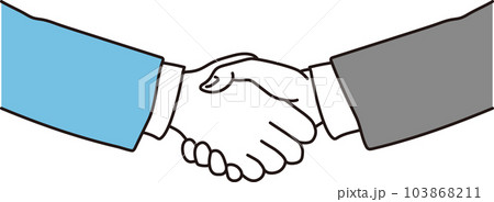 握手をしているビジネススーツを着た人間の手元 2C 103868211