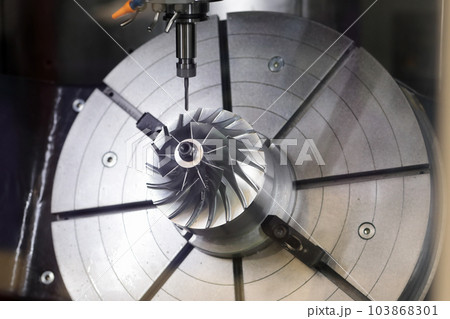 turbine wheel milling with 5 axis CNC machine 103868301