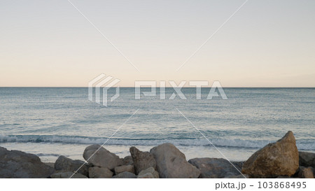 side view of Antibes beach side view of Antibes beach 103868495