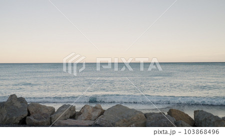 side view of Antibes beach side view of Antibes beach 103868496