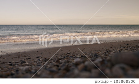 shot of Antibes beach on a warm spring evening shot of Antibes beach on a warm spring evening 103868500