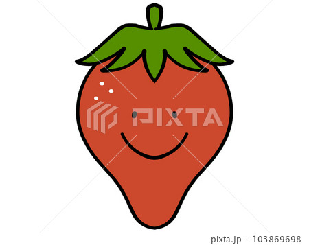 ゆるい苺のイラスト素材　顔付き 103869698