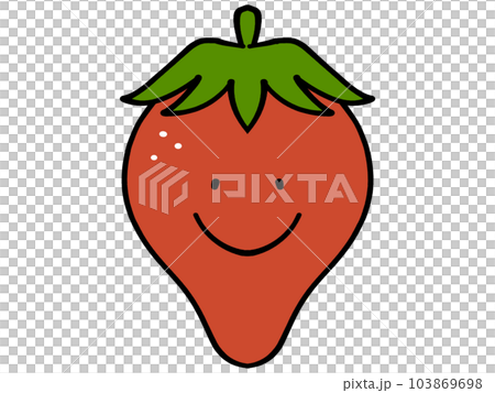 有臉的鬆散草莓插畫素材 103869698