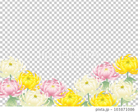 菊花矢量插圖素材 obon higan 佛花供養花白色背景 103871086