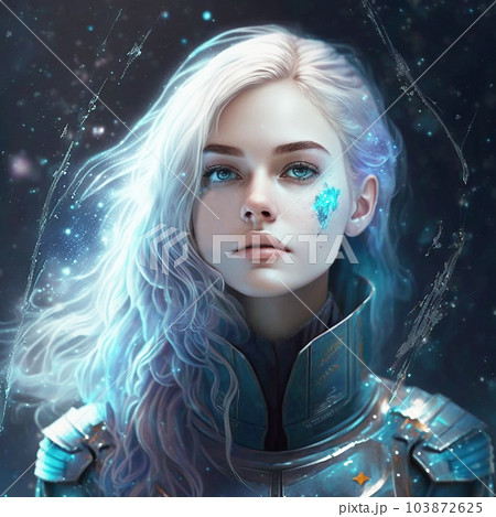 宇宙飛行士 女性 宇宙 未来 プレアデス 五次元 イラスト アート（AI