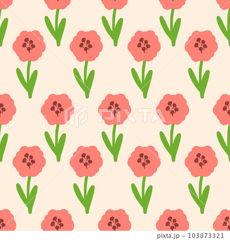 Doodle flowers seamless pattern background for media, gift, card, print and more. Vector Illustration Doodle flowers seamless pattern background for media, gift, card, print and more. Vector Illustration 103873321