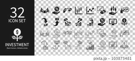 Icon set related to investment 103873481