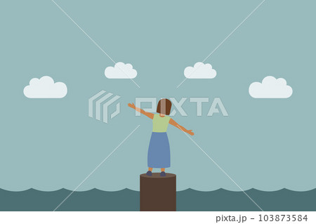 little girl by the sea dream about flying in the clouds little girl by the sea dream about flying in the clouds 103873584