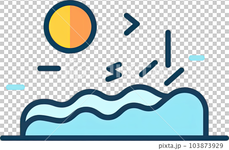 Rising Sea Levels Cartoon Style Rising Sea Levels Cartoon Style 103873929