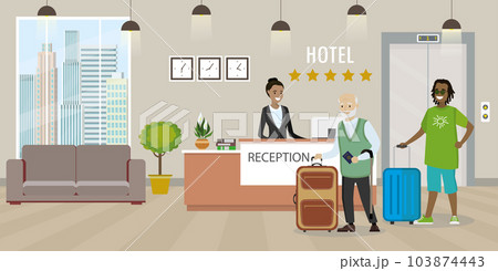 Modern reception interior with furniture 103874443