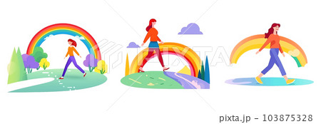 set vector illustration of female support lgbt rights isolate on white background 103875328