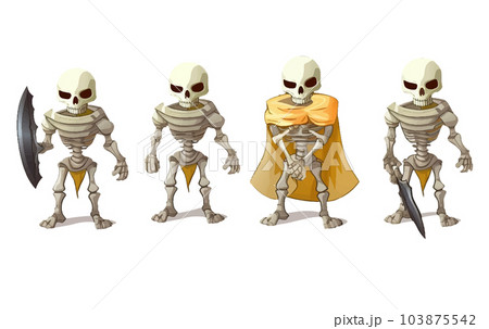 ui set vector illustration of warrior skeleton with arrow isolated on white background 103875542