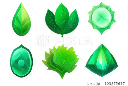 ui set vector illustration of green spell leaf isolate on white background 103875657