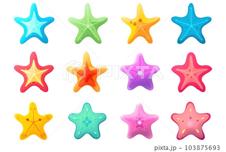 ui set vector illustration of colorful fishstars isolated on white background ui set vector illustration of colorful fishstars isolated on white background 103875693