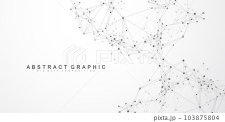 Global network connection concept. Social network communication in the global business concept. Big data visualization. Internet technology. Vector illustration. Global network connection concept. Social network communication in the global business concept. Big data visualization. Internet technology. Vector illustration. 103875804