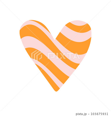 Vector retro groovy striped heart 103875931