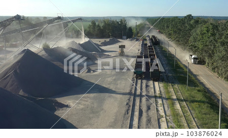 Quarry for the extraction of granite. Granite quarry. Quarry for the extraction of granite. Granite quarry. 103876024