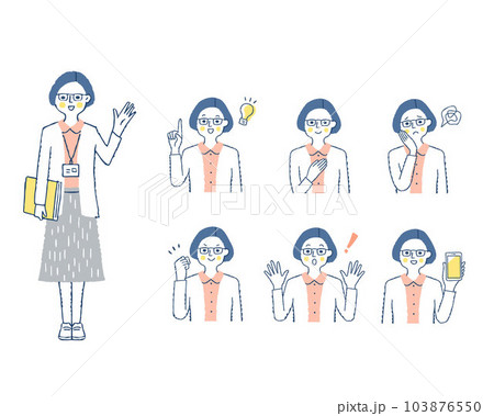 女性の表情_h11　バリエーションセット 103876550