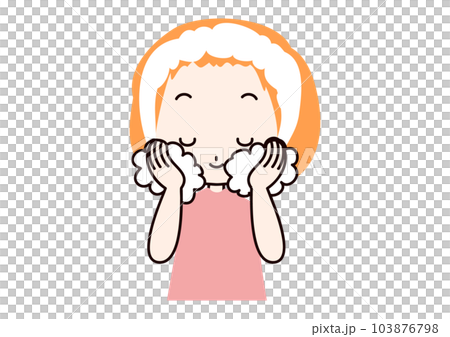 洗顔する女性 103876798