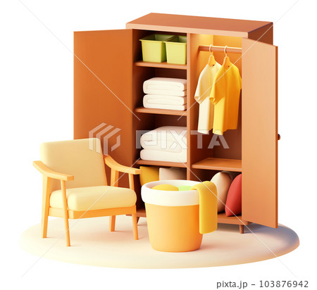 Vector wardrobe with armchair Vector wardrobe with armchair 103876942