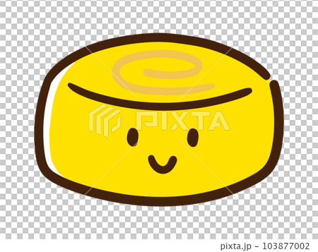 卵焼きのキャラクターのかわいいデフォルメイラストのイラスト素材