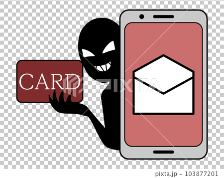 持有釣魚郵件和卡片的壞人形象插圖素材 持有釣魚郵件和卡片的壞人形象插圖素材 103877201