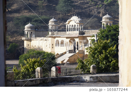Building near Sisodia Rani Palace and Garden, located in Jaipur, Rajasthan, India Building near Sisodia Rani Palace and Garden, located in Jaipur, Rajasthan, India 103877244