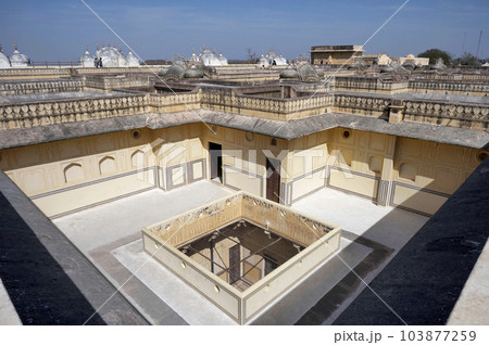 Interiors and roof terrace of Shri Madhavendra Bhavan, Jaipur, Rajasthan, India Interiors and roof terrace of Shri Madhavendra Bhavan, Jaipur, Rajasthan, India 103877259
