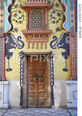 Colourful paintings on the inner wall of Patrika Gate, located in Jaipur, Rajasthan, India Colourful paintings on the inner wall of Patrika Gate, located in Jaipur, Rajasthan, India 103877270