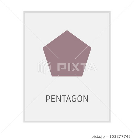 Pentagon geometric shape flash card element symbol for preschool education for kids mathematics learning illustration 103877743