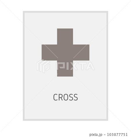 Cross geometric shape flash card element symbol for preschool education for kids mathematics learning illustration Cross geometric shape flash card element symbol for preschool education for kids mathematics learning illustration 103877751
