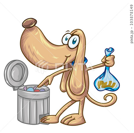fun Dog throws poop. character cartoon 103878149