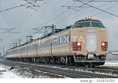 北陸本線 美川ー加賀笠間 JR西日本 485系 A02編成(京都) 雷鳥 北陸本線 美川ー加賀笠間 JR西日本 485系 A02編成(京都) 雷鳥 103878703