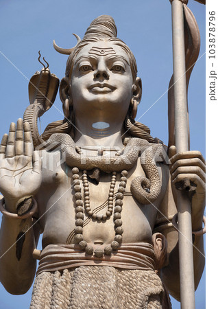 132 feet tall idol of Lord Shiva, situated in Neelkanth Mahadev Mandir, located in Bissau, Rajasthan, India 103878796