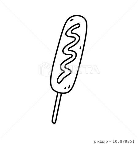 Corn dog isolated on white background 103879851