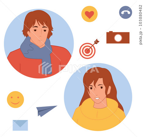 Avatar guy and girl .Vector color illustration. Avatar guy and girl .Vector color illustration. 103880482