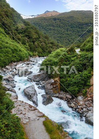Gates of Haast gorge West Coast South Island New Zealand 103880797
