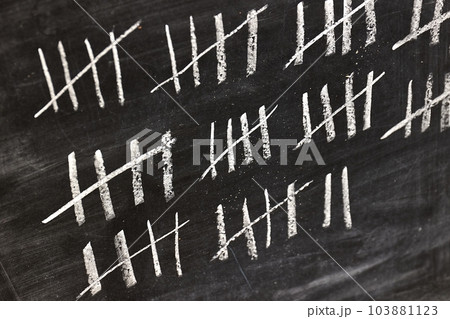Chalk tally chart counting Chalk tally chart counting 103881123