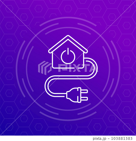 electric home or house line icon 103881383