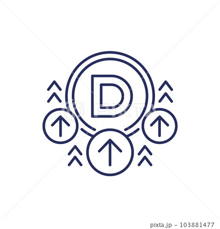 raise vitamin D level line icon, vector 103881477