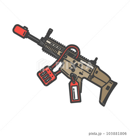 犯罪者から押収された砂漠戦闘用アサルトライフル・フラットダークアース塗装 103881806