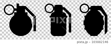 Grenade illustration of an explosive weapon used in war 103882146